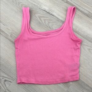 Pink Ribbed Women's Tank Top